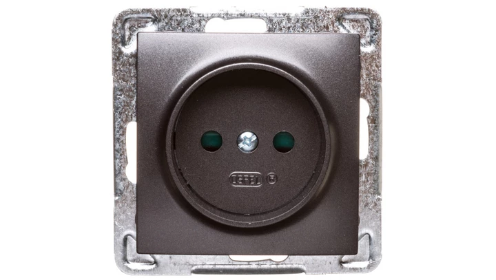 IMPRESJA Gniazdo pojedyncze b/u z przesłonami antracyt GP-1YP/m/50