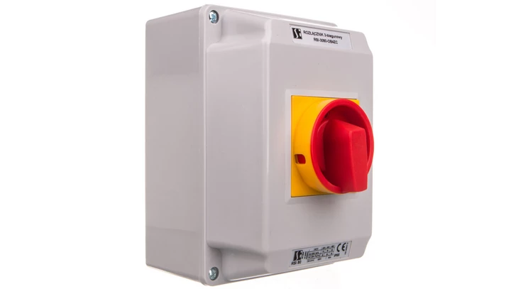 Rozłącznik izolacyjny 3P 80A z pokrętłem żółto-czerwonym RSI-3080\OB4ZC