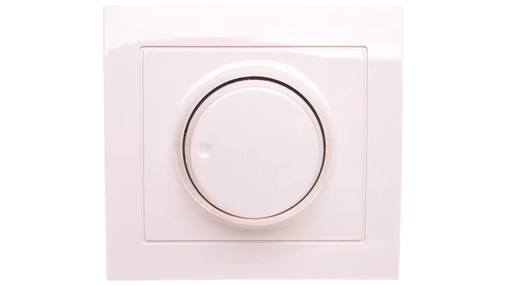 KIER Ściemniacz przyciskowo-obrotowy /żarowy i halogenowy/ beżowy ŁP-8W/01