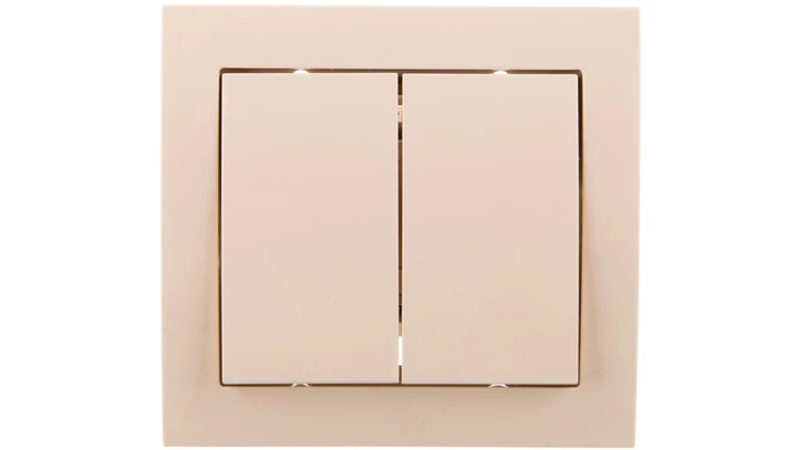 KIER Przycisk podwójny zwierny beżowy ŁP-17W/01