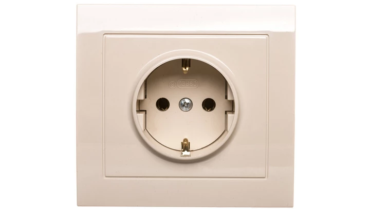 KIER Gniazdo pojedyncze z/u Schuko beżowe GP-1WS/01