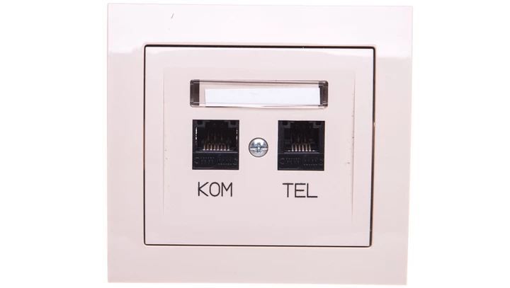 KIER Gniazdo teleinformatyczne RJ45 + RJ11 beżowe GPKT-W/K/01