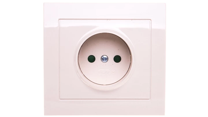 KIER Gniazdo pojedyncze b/u z przesłonami beżowe GP-1WP/01