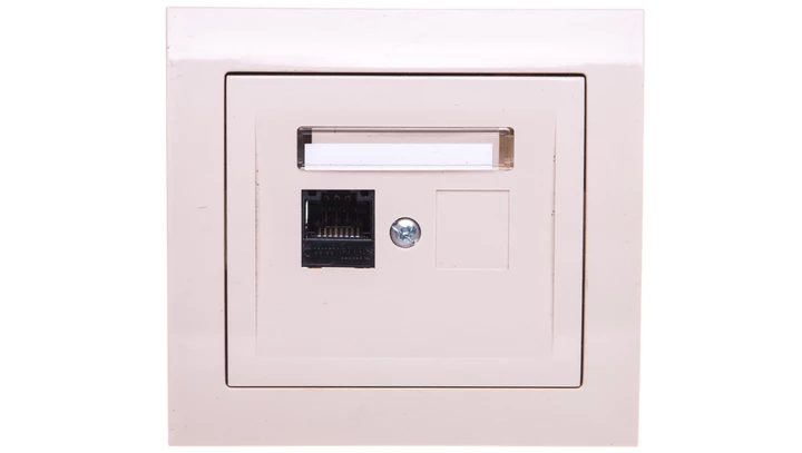 KIER Gniazdo komputerowe pojedyncze RJ45 kat.5e beżowe GPK-1W/K/01