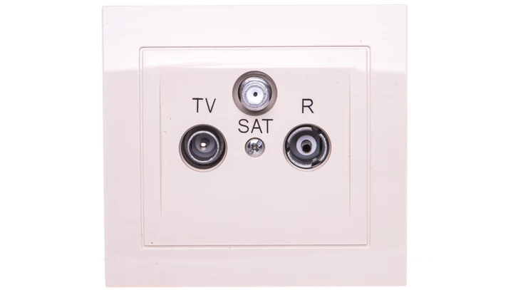 KIER Gniazdo antenowe RTV-SAT przelotowe beżowe GPA-WSP/01