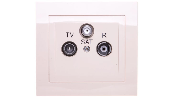 KIER Gniazdo antenowe RTV-SAT końcowe beżowe GPA-WS/01