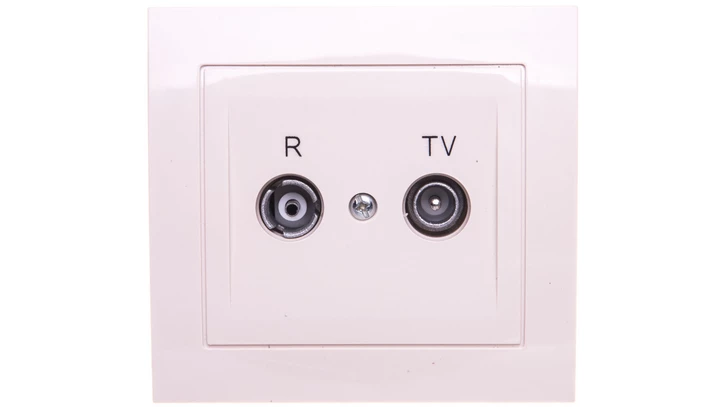 KIER Gniazdo antenowe RTV końcowe 2,5-3dB beżowe GPA-WK/01