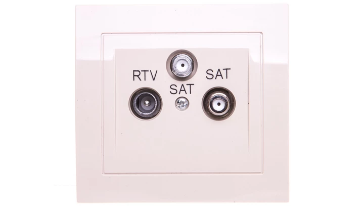 KIER Gniazdo antenowe RTV-SAT-SAT beżowe GPA-W2S/01