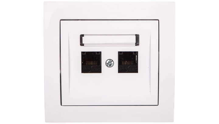 KIER Gniazdo komputerowe podwójne 2xRJ45 kat.6 białe GPK-2W/K6/00
