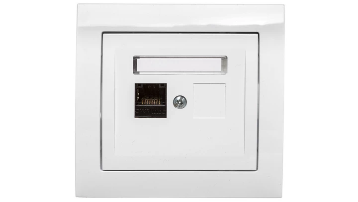 KIER Gniazdo komputerowe pojedyncze RJ45 kat.6 białe GPK-1W/K6/00