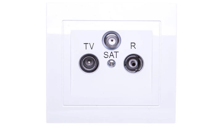 KIER Gniazdo antenowe RTV-SAT przelotowe białe GPA-WSP/00