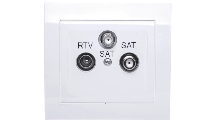KIER Gniazdo antenowe RTV-SAT-SAT białe GPA-W2S/00
