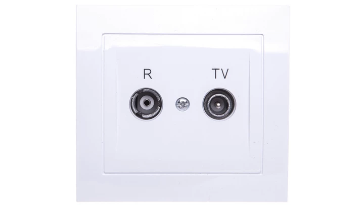 KIER Gniazdo antenowe RTV przelotowe 16dB białe GPA-16WP/00