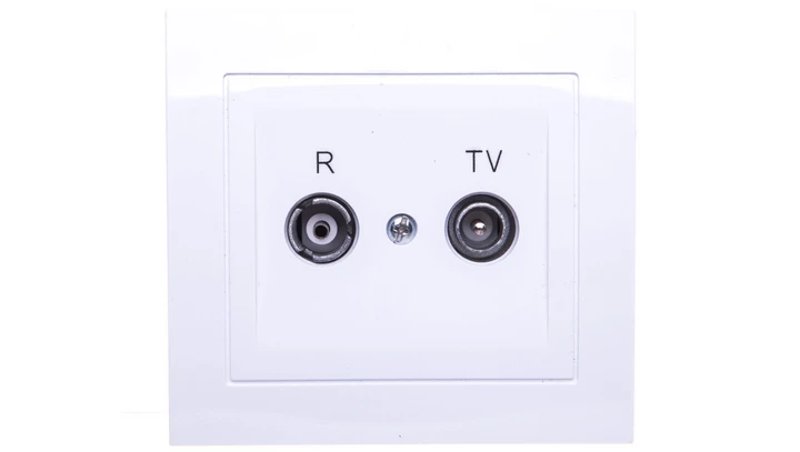 KIER Gniazdo antenowe RTV przelotowe 14dB białe GPA-14WP/00