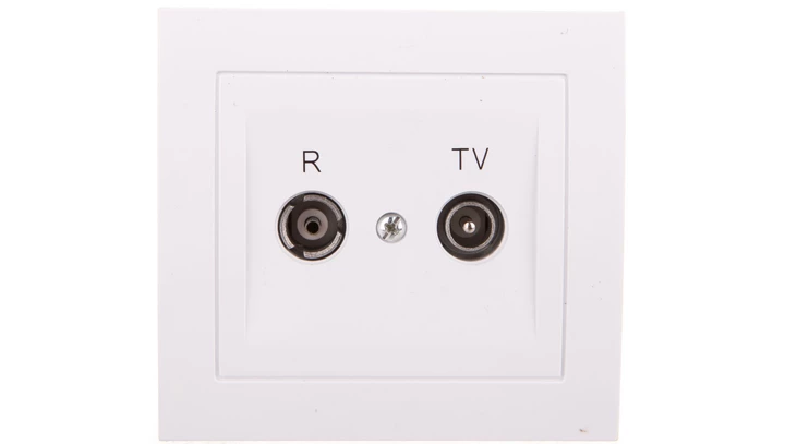 KIER Gniazdo antenowe RTV przelotowe 10dB białe GPA-10WP/00