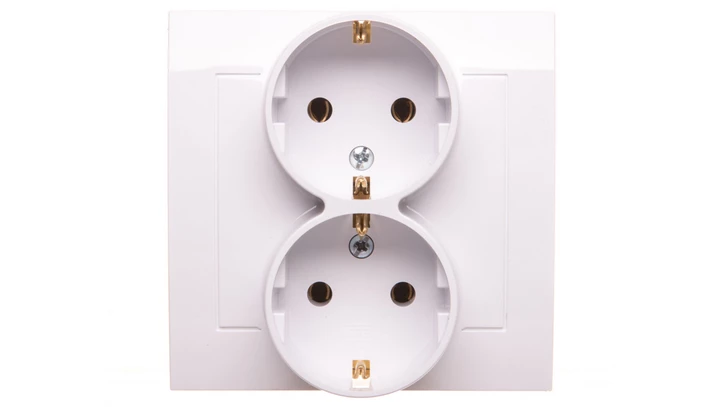 KIER Gniazdo podwójne b/u Schuko białe GP-2WS/00