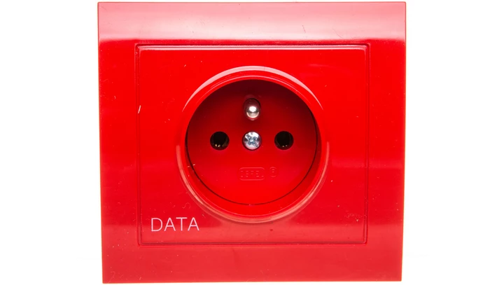 KIER Gniazdo pojedyncze z/u DATA czerwone GP-1WZD/22