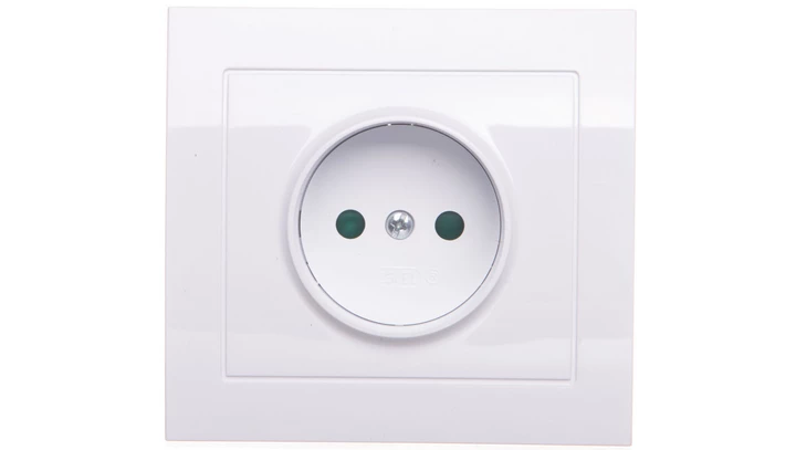 KIER Gniazdo pojedyncze b/u z przesłonami białe GP-1WP/00