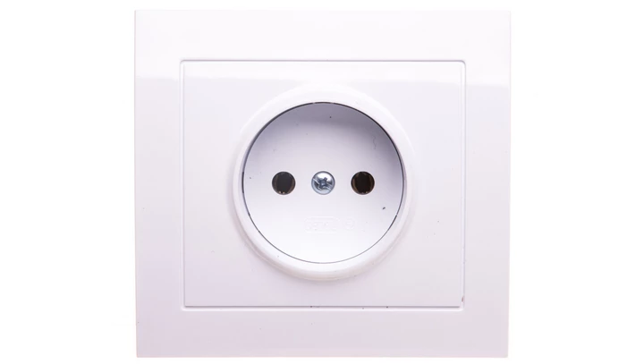 KIER Gniazdo pojedyncze b/u białe GP-1W/00