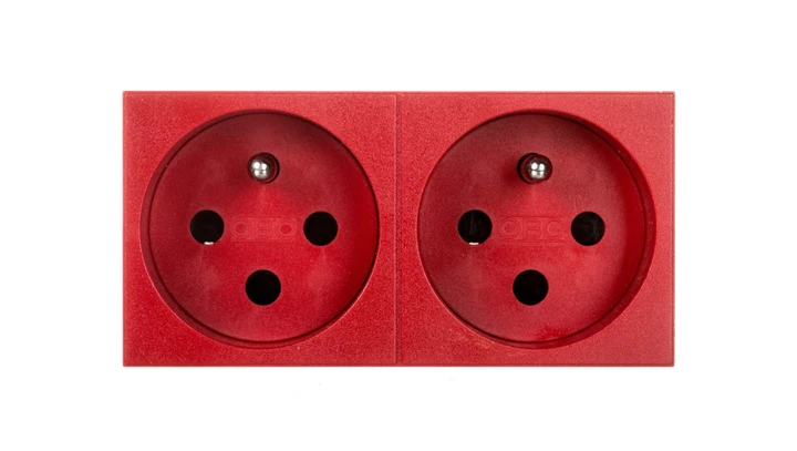 Gniazdo zasilające M45 podwójne z/u 16A czerwone STD-F0K SRO2 6120314