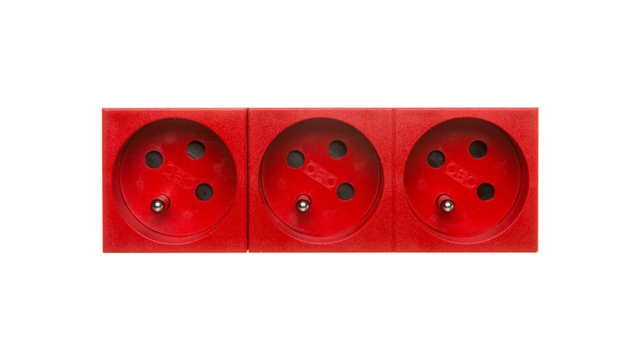 Gniazdo zasilające M45 potrójne z/u 16A czerwone STD-F3K SRO3 6120326