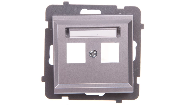 SONATA Obudowa gniazda podwójnego srebro mat GPK-2R/p/38