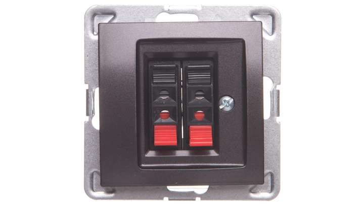 IMPRESJA Gniazdo głośnikowe podwójne antracyt GG-2Y/m/50