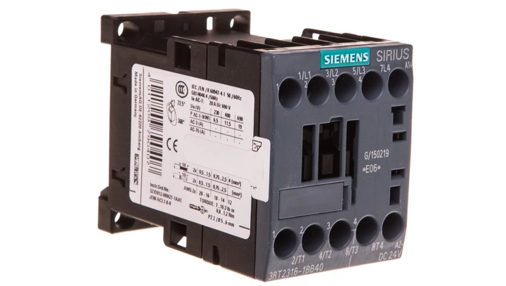 Stycznik mocy 9A 4P 24V DC 0Z 0R S00 3RT2316-1BB40