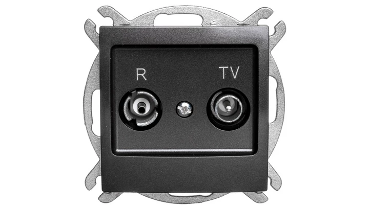 IMPRESJA Gniazdo antenowe RTV końcowe 2,5-3dB antracyt GPA-YK/m/50