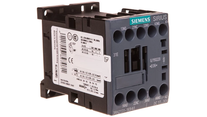 Stycznik pomocniczy 3Z 1R cewka 24V DC 0.7...1.25Us S00 z diodą tłumiącą przył śrubowe SIRIUS 3RH2131-1KB40