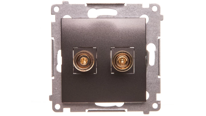 Simon 54 Premium Gniazdo głośnikowe pojedyncze (moduł) do 6 mm2, antracyt (met.) DGL2.01/48