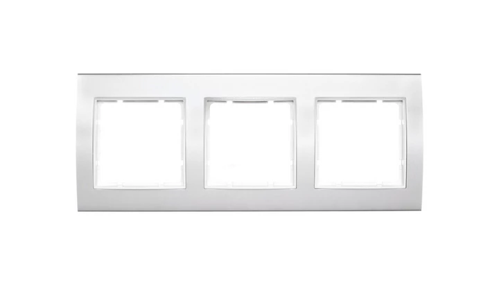 Berker B.3 Ramka potrójna alu/śnieżnobiały 10133904