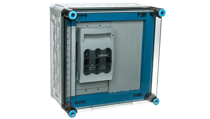 Skrzynka Mi z rozł. bezp. mocy, IP 65, wlk. 2, szyny zb. 250 A, 1xNH 00, 125 A, 3-bieg. +PE+N Mi 6226 2000643