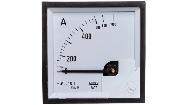 Amperomierz analogowy tablicowy 500/1000A do przekładnika 500/5A 72x72mm IP50 C3 K=90 st. EA17N F42200000000