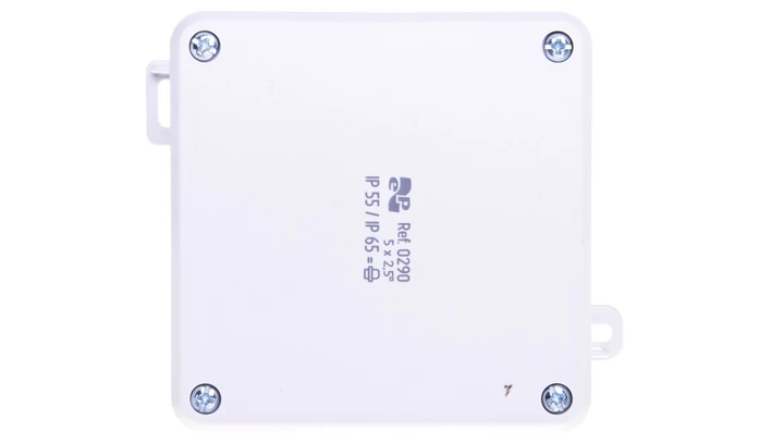 Puszka natynkowa hermetyczna 2K 98x98x46mm pusta IP55/IP65 szary 0290-04