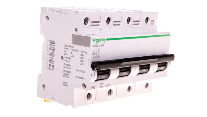 Wyłącznik nadprądowy 4P D 80A 10kA AC C120N A9N18391