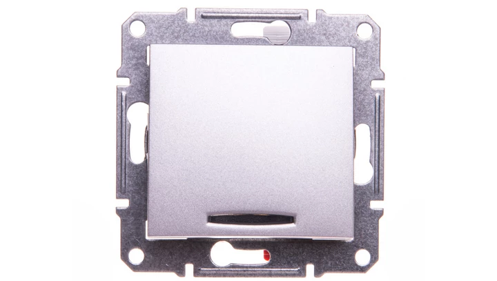 Sedna Przycisk jednobiegunowy 10AX z podświetleniem LED aluminium IP20 SDN1600160