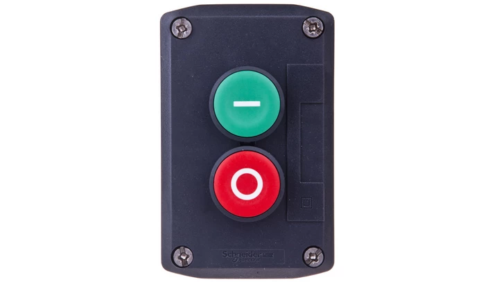 Kaseta sterownicza 2-otworowa z przyciskami zielony/czerwony IP65 XALD213