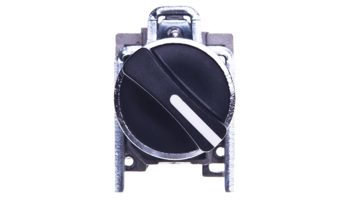Przełącznik 2 położeniowy pokrętło 22mm czarny 1Z z samopowrotem XB4BD41