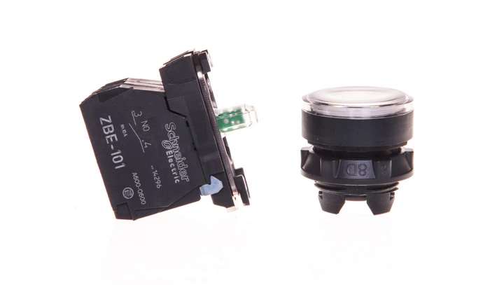 Przycisk sterowniczy 22mm biały z samopowrotem z podświetleniem 1Z 1R XB5AW31B5