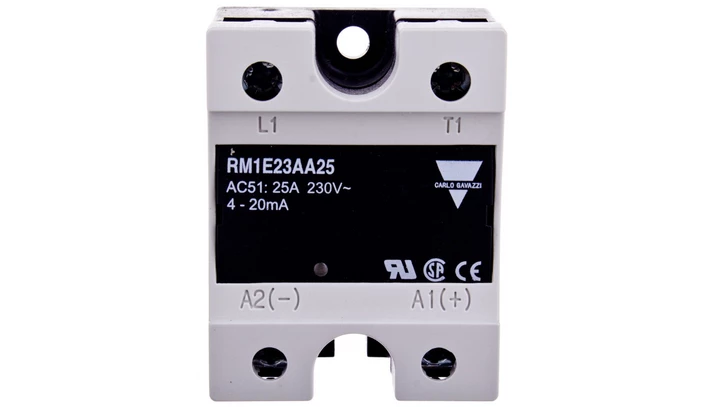 Przekaźnik półprzewodnikowy jednofazowy 25A 90-280V AC sterowanie 4-20mA RM1E23AA25
