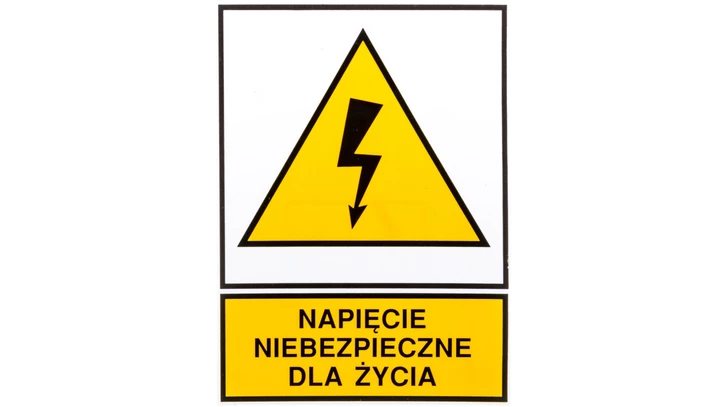 Tabliczka /NAPIĘCIE NIEBEZPIECZNE DLA ŻYCIA/ TZO 210X297P E04TZ-01010207300 /10szt./