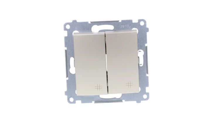 Simon 54 Łącznik krzyżowy podwójny 2 klawisze (moduł), szybkozłącza, złoty metalik DW7/2.01/44