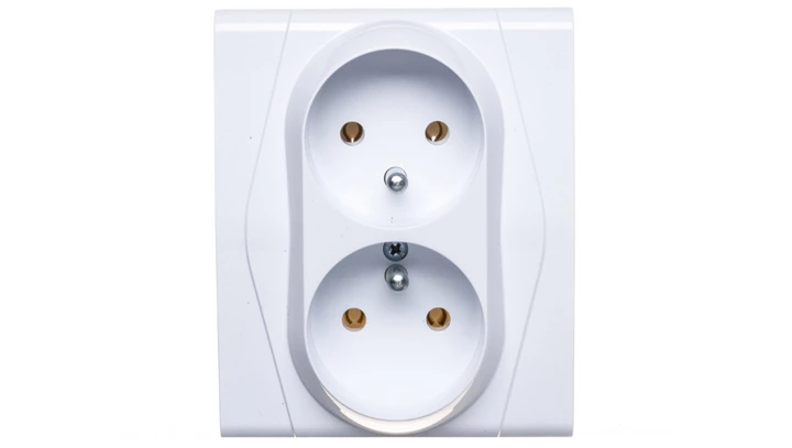 FESTA Gniazdo podwójne z/u 16A IP20 białe GPT-2x2P+Z 0872-00