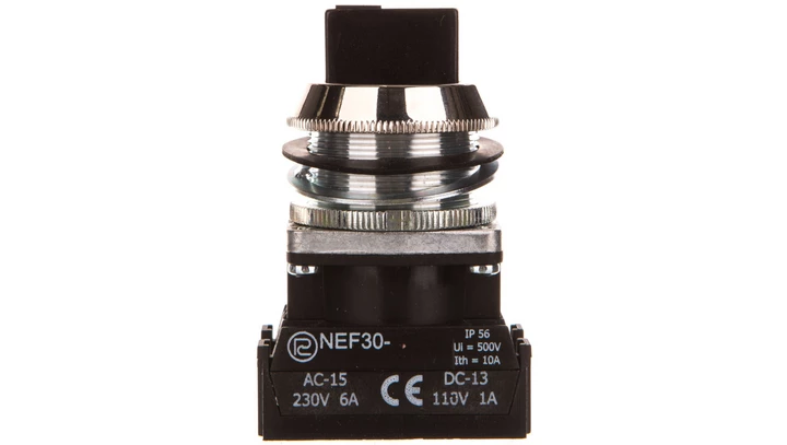 Przełącznik 3 położeniowy pokrętło 30mm czarny 2Z bez samopowrotu W0-NEF30-TPC 2X S