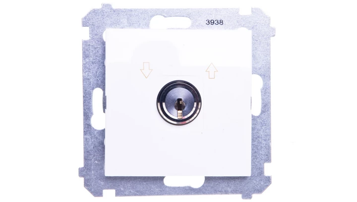 Simon 54 Łącznik żaluzjowy na kluczyk /I-0-II/ biały DWZK.01/11