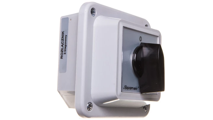 Łącznik krzywkowy 16A 0-1 (2 - biegunowy) w obudowie OB1 ŁK16R-1.828OB1