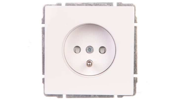 KOS66 Gniazdo pojedyncze z/u z przesłonami białe 660444