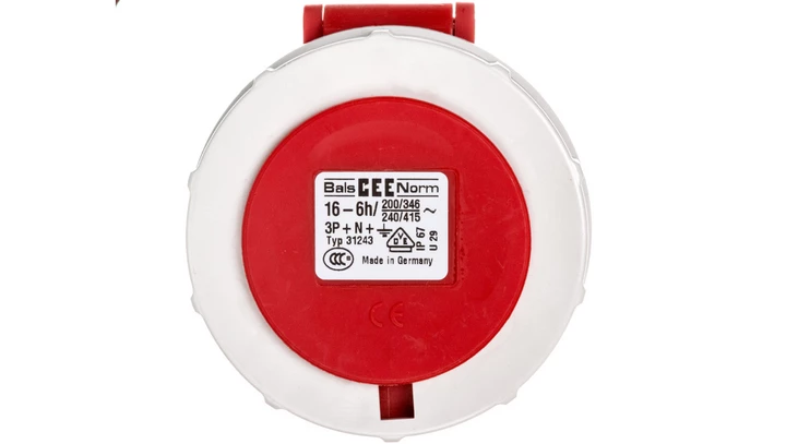 Gniazdo przenośne 16A 5P 400V 6h IP67 QUICK-CONNECT TE Plus z zintegrowanym zadławieniem MULTI-GRIP 31243