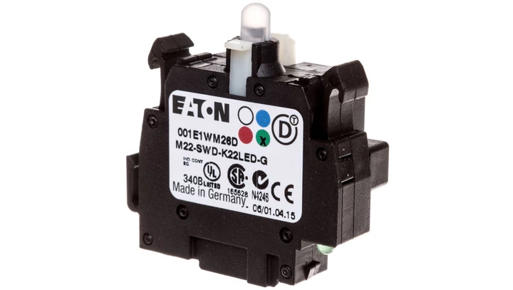 Styk pomocniczy 2P z diodą LED zieloną montaż czołowy SmartWire-DT 115980